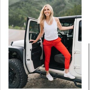 Red Everywhere Zipper Jogger